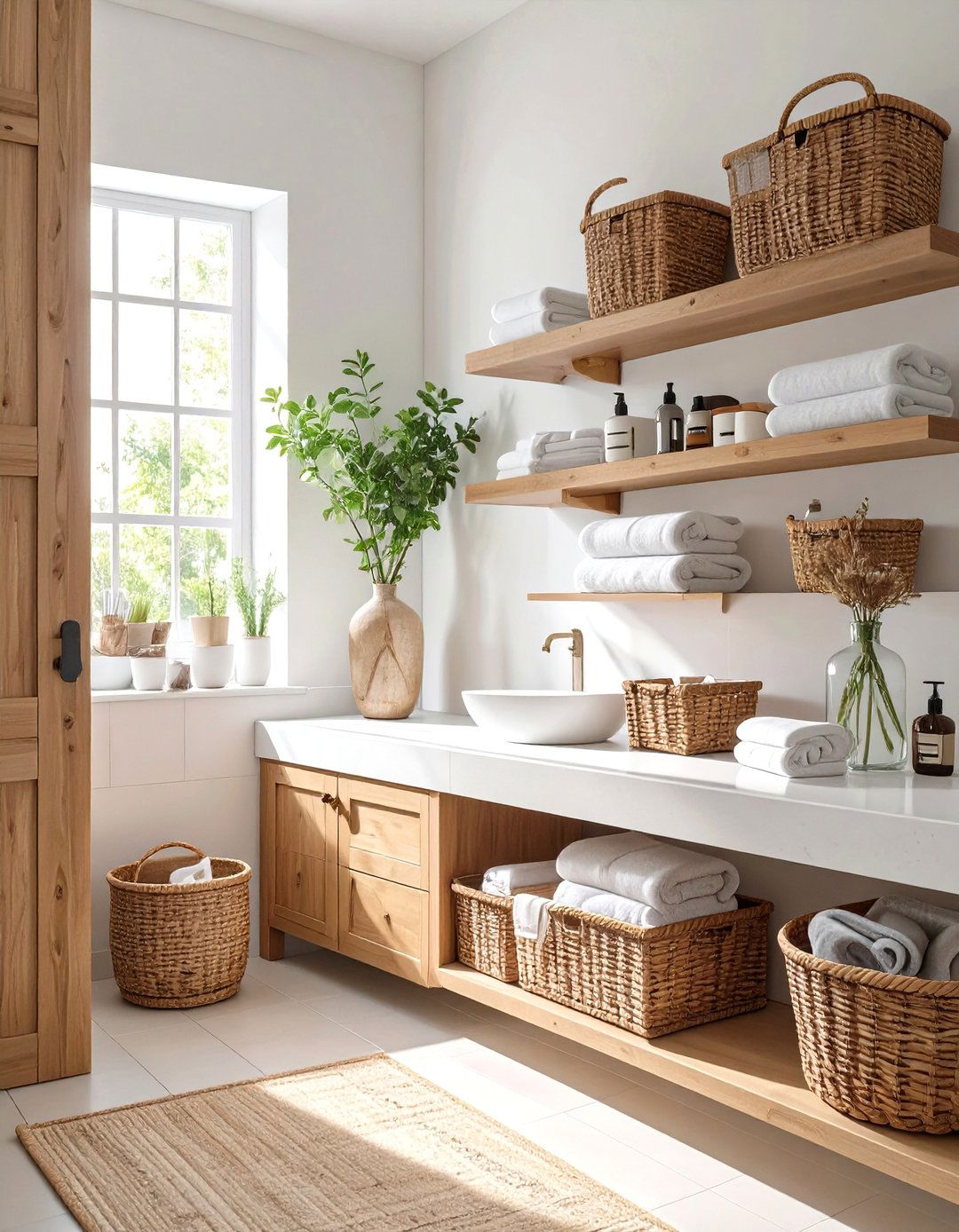 Open Shelf Bathroom Vanity - 30 bathroom cabinet ideas