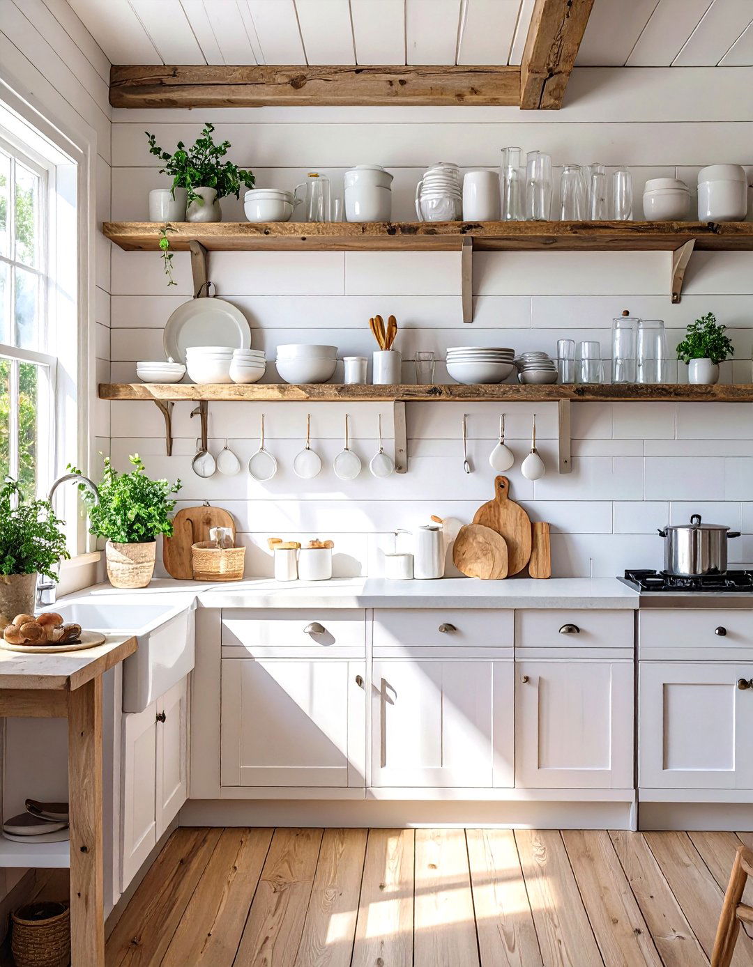 Open Shelving Breezy Kitchen - 30 coastal kitchen ideas