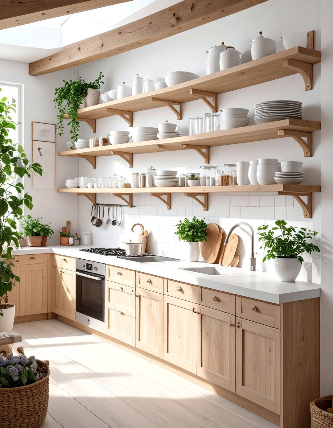 Open Shelving Dominant Kitchen - 30 narrow kitchen ideas