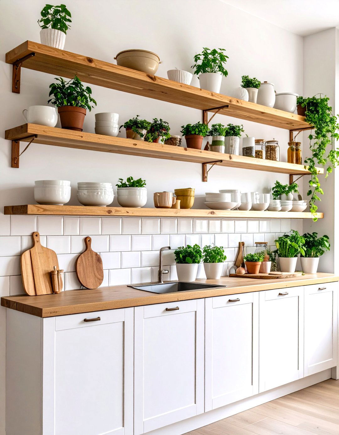 Open Shelving Kitchen Concept - 30 ideas for kitchen cabinets