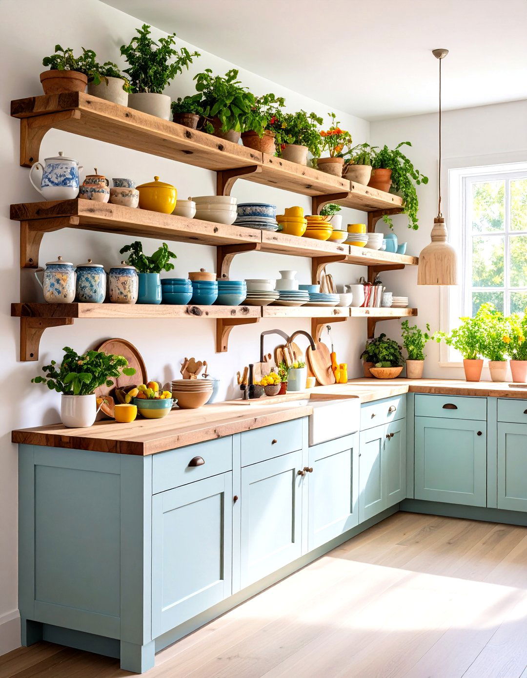 Open Shelving Kitchen Corner Display - 30 kitchen corner ideas