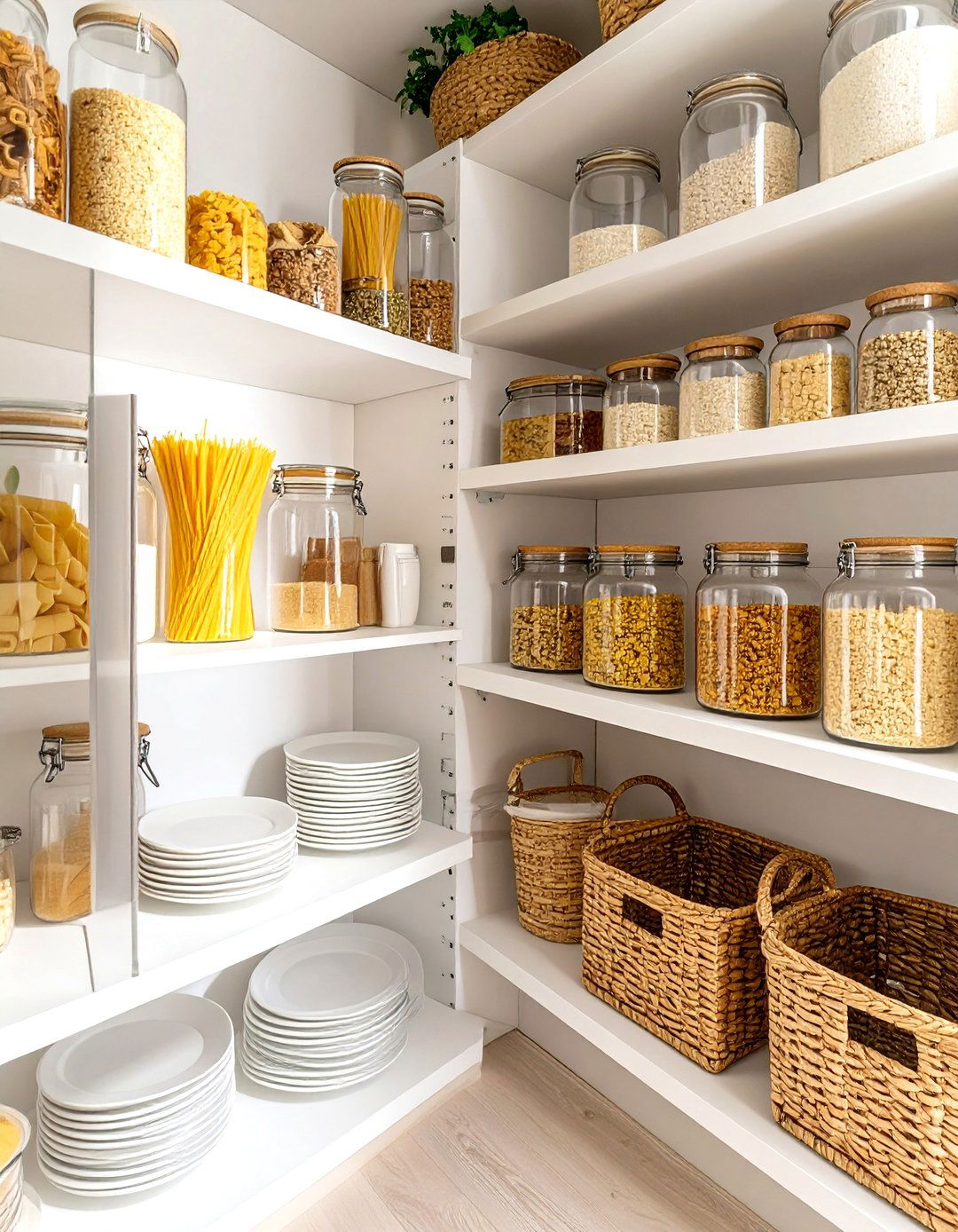 Open Shelving for Easy Pantry Visibility - 30 small walk-in pantry ideas