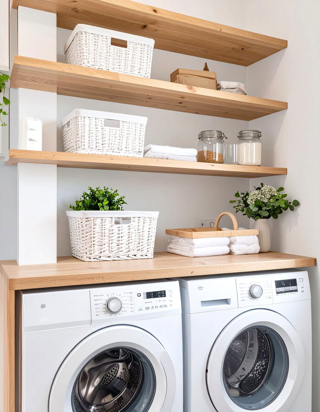 Open Shelving for a Small Laundry Room - 30 small laundry room design ideas