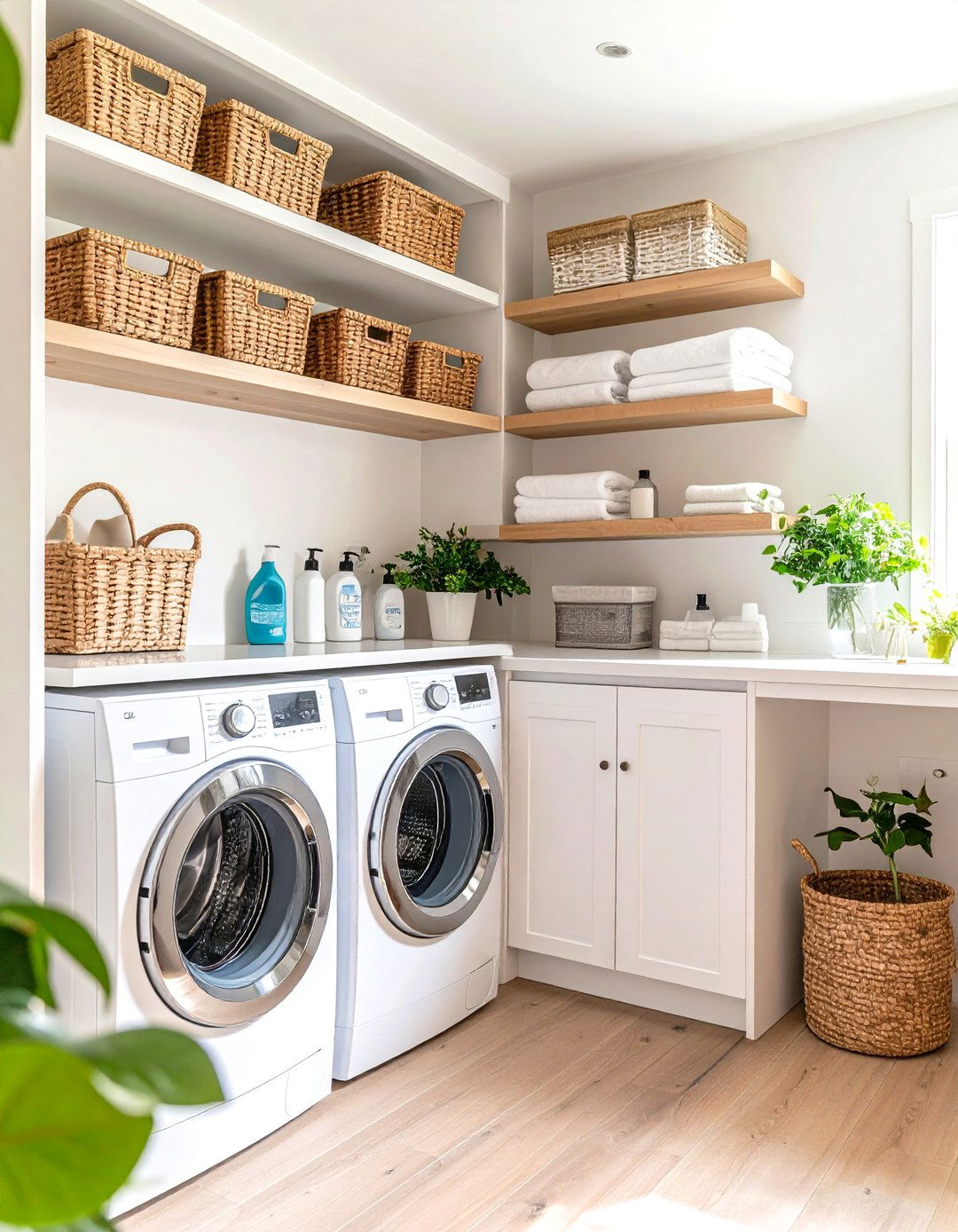 Open Shelving within a Laundry Closet - 30 laundry shelf ideas