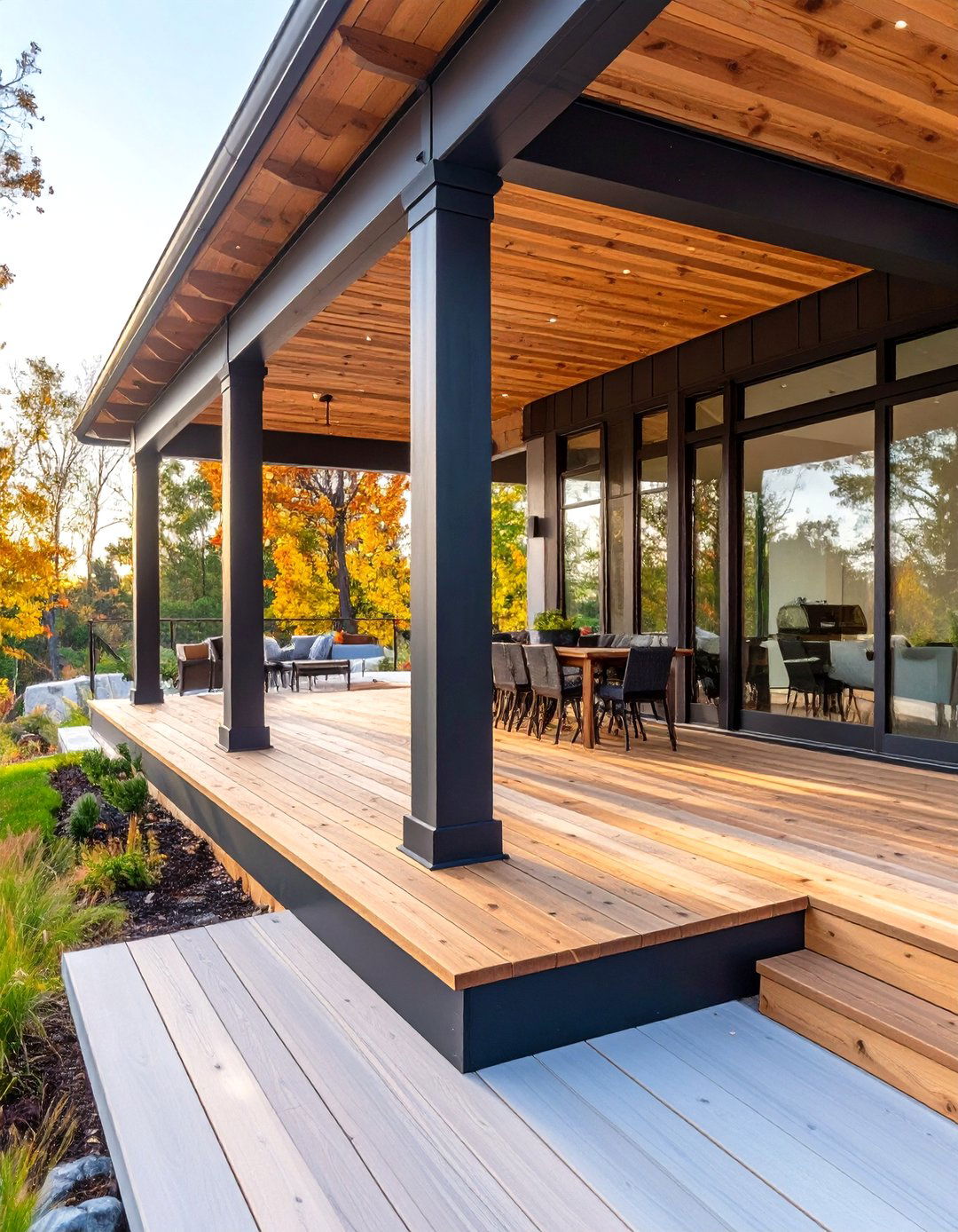 Open Skirting with Decorative Rafters - 30 deck skirting ideas