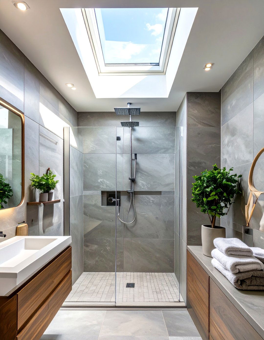 Operable Skylight Window in Shower - 30 window in shower ideas