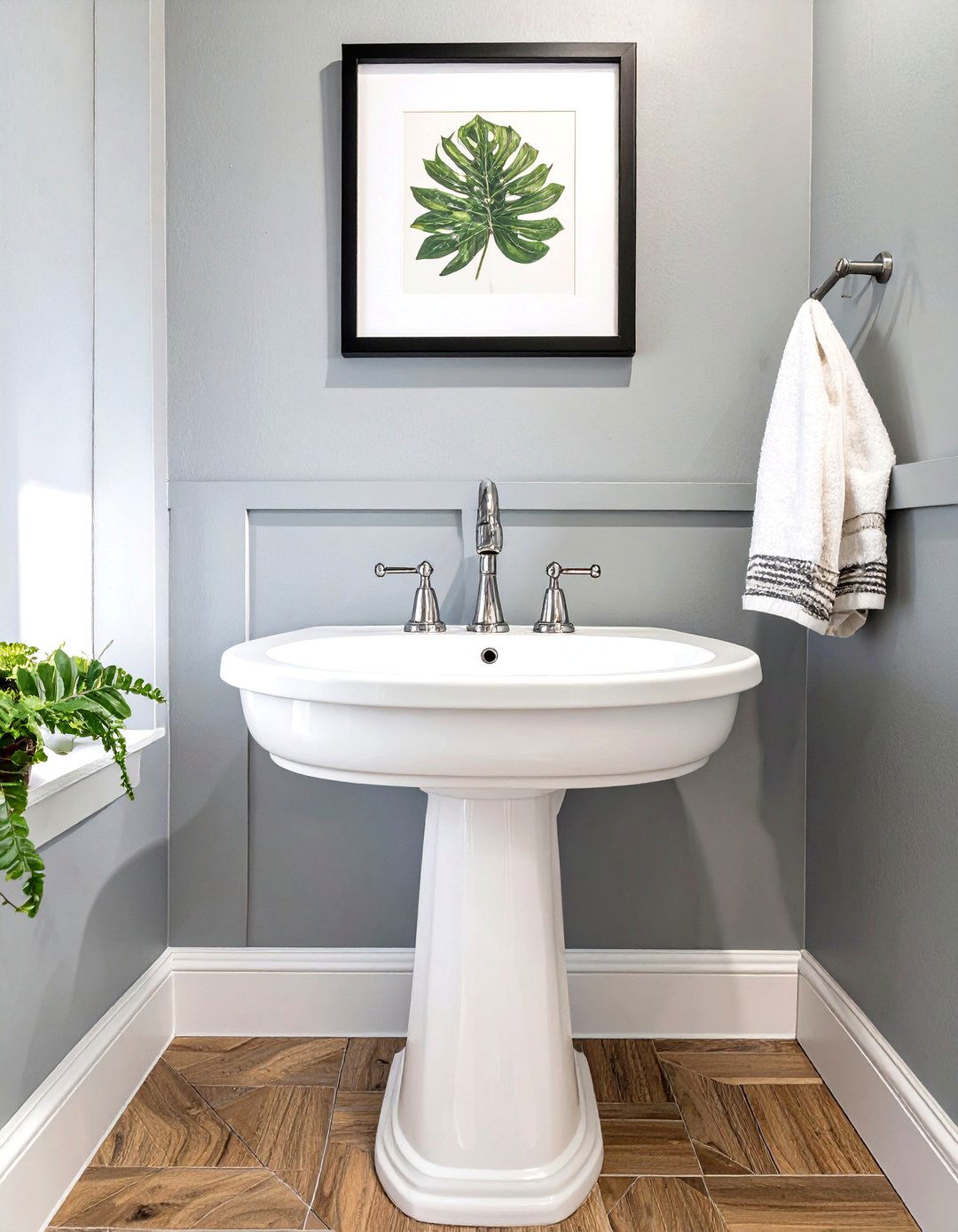 Opt for a Classic Pedestal Sink - 30 small guest bathroom ideas