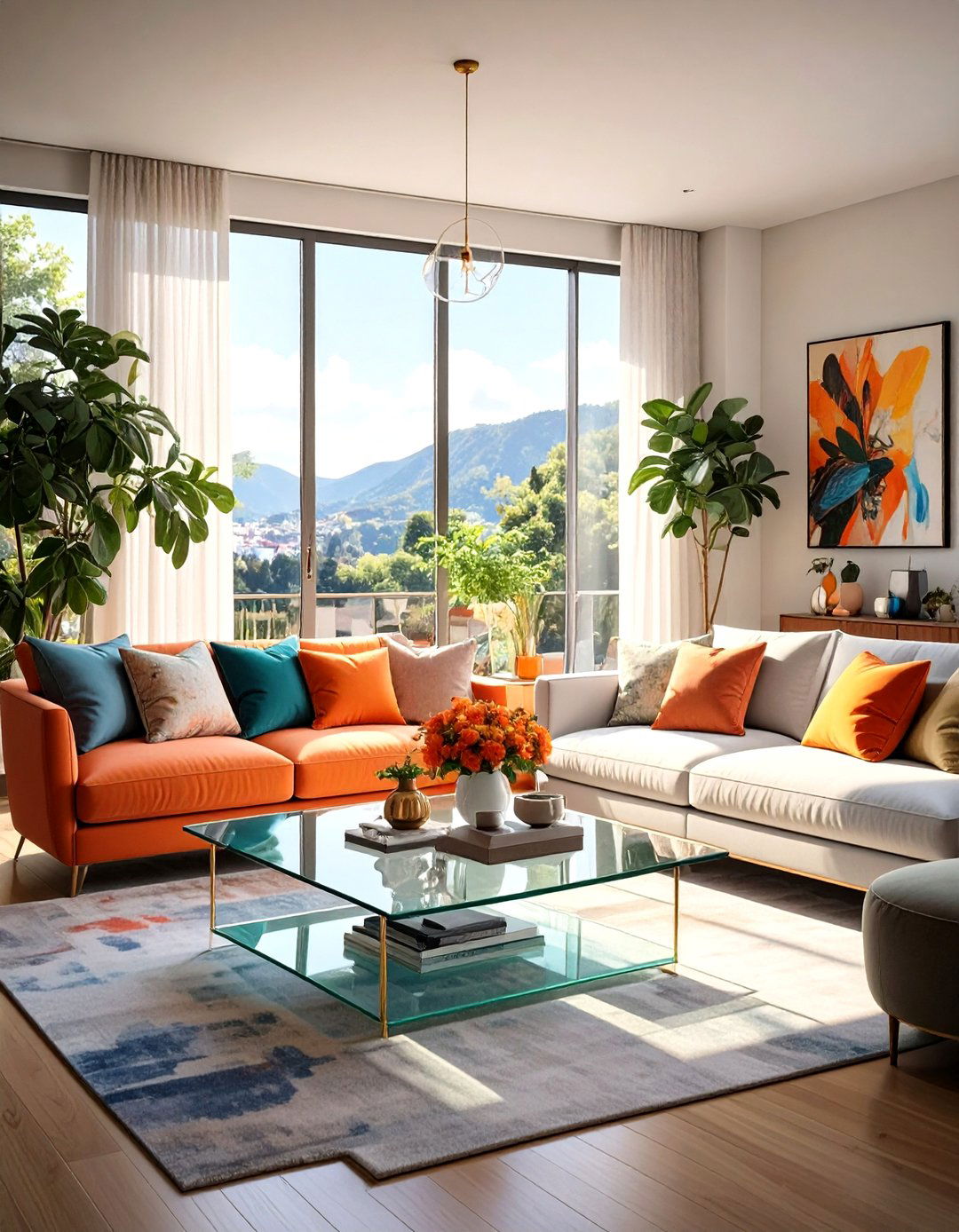 Opt for a Glass or Acrylic Coffee Table - 30 tiny living room ideas
