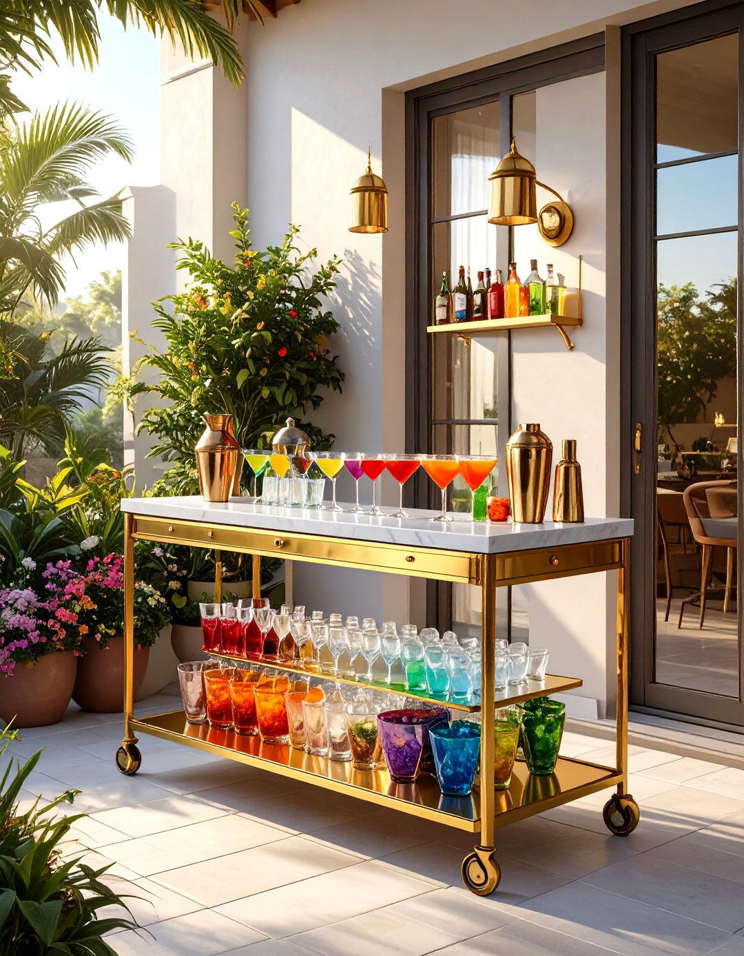 Opt for a Small Patio Bar Cart - 30 small patio decorating ideas