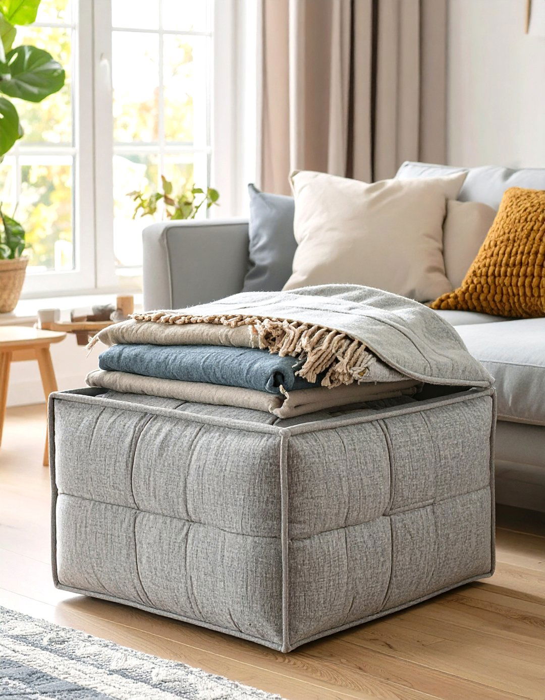 Opting for Multifunctional Ottoman Storage - 30 small house interior design ideas
