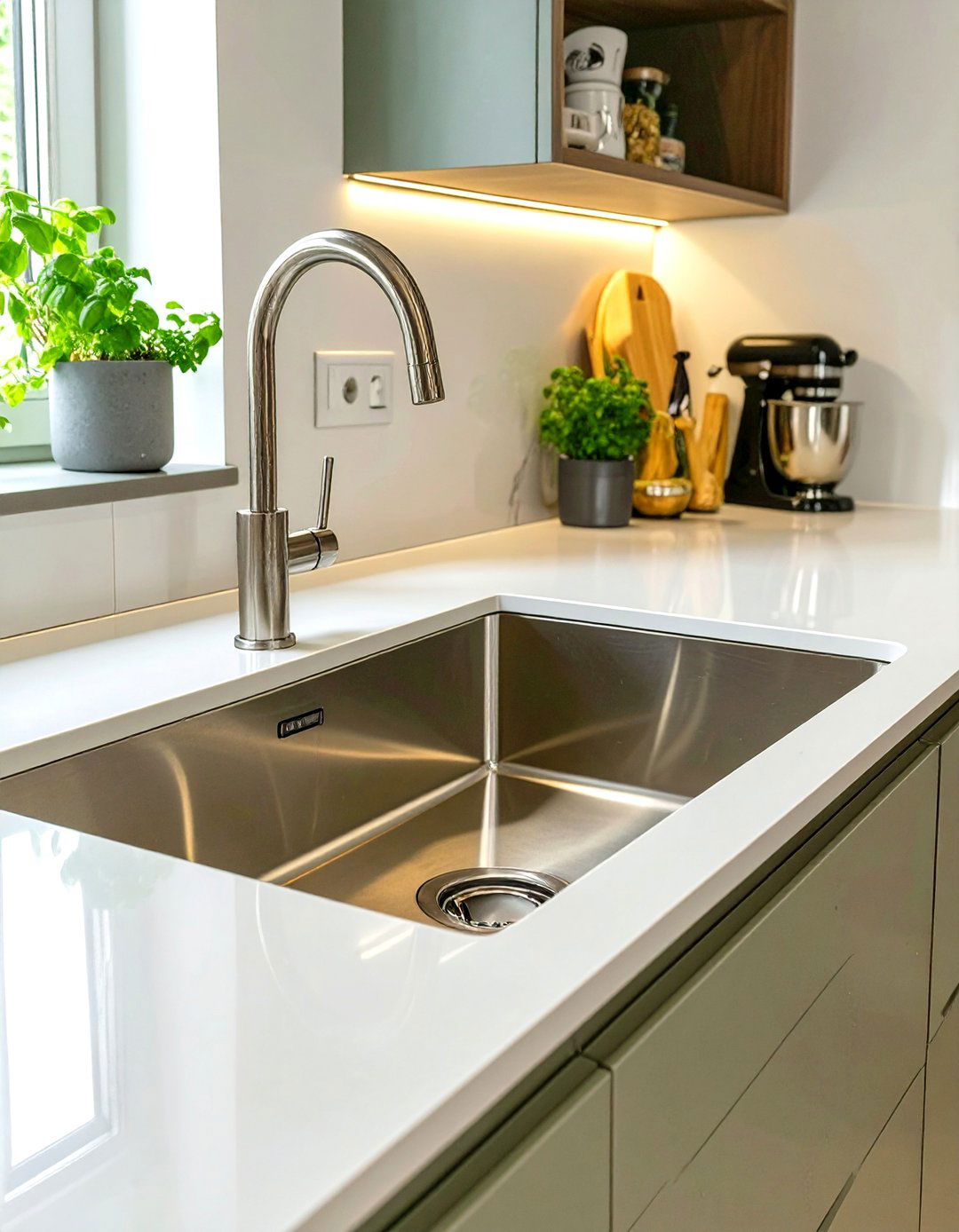 Opting for an Undermount Sink - 30 small kitchen design ideas