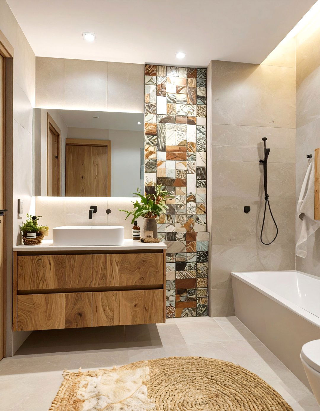 Organic Modern Bathroom - 30 bathroom upgrade ideas