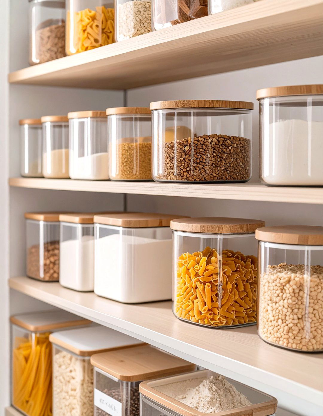 Organize with Clear Stackable Food Containers - 30 small kitchen storage ideas