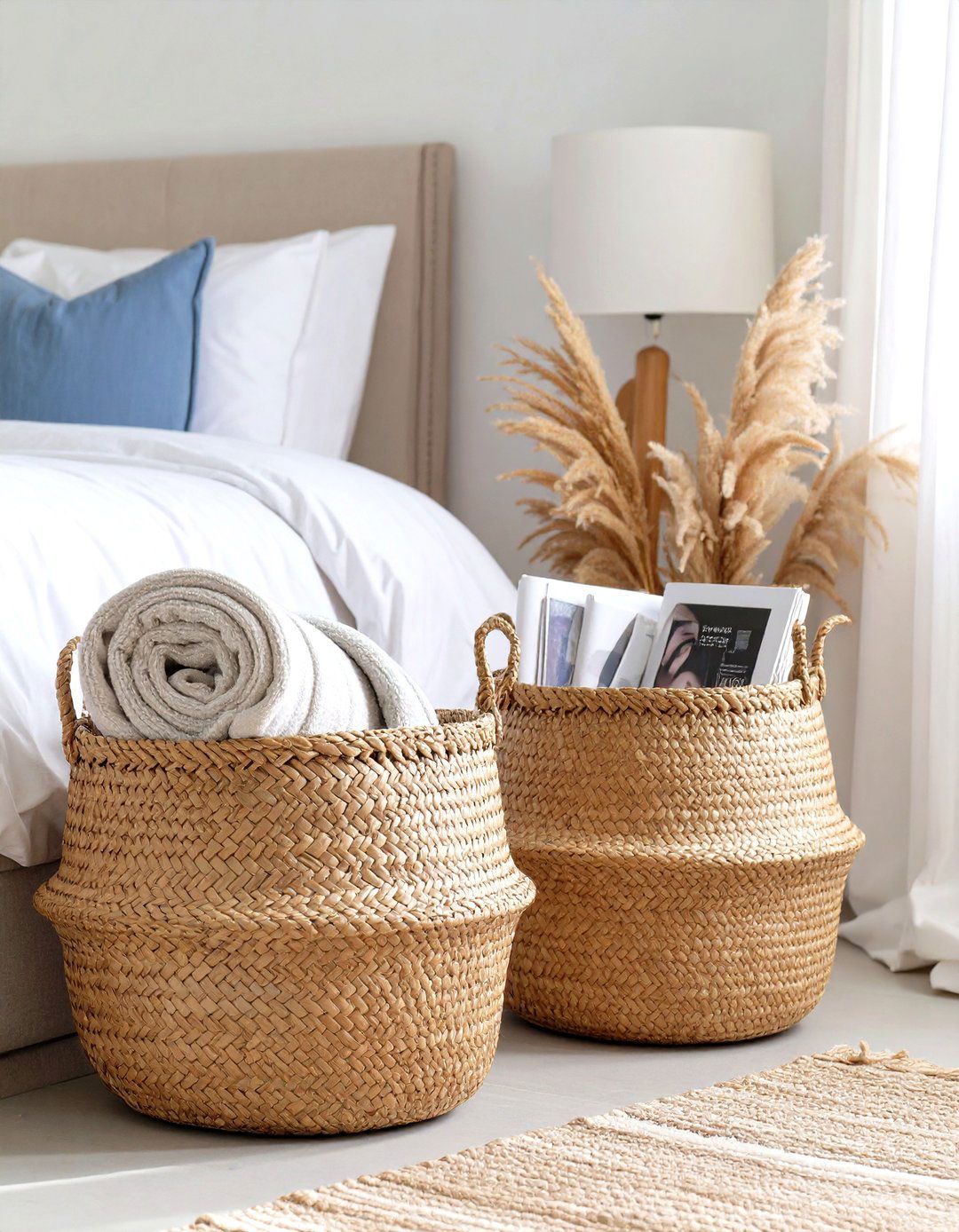 Organize with Woven Baskets in the Master Bedroom - 30 simple master bedroom ideas