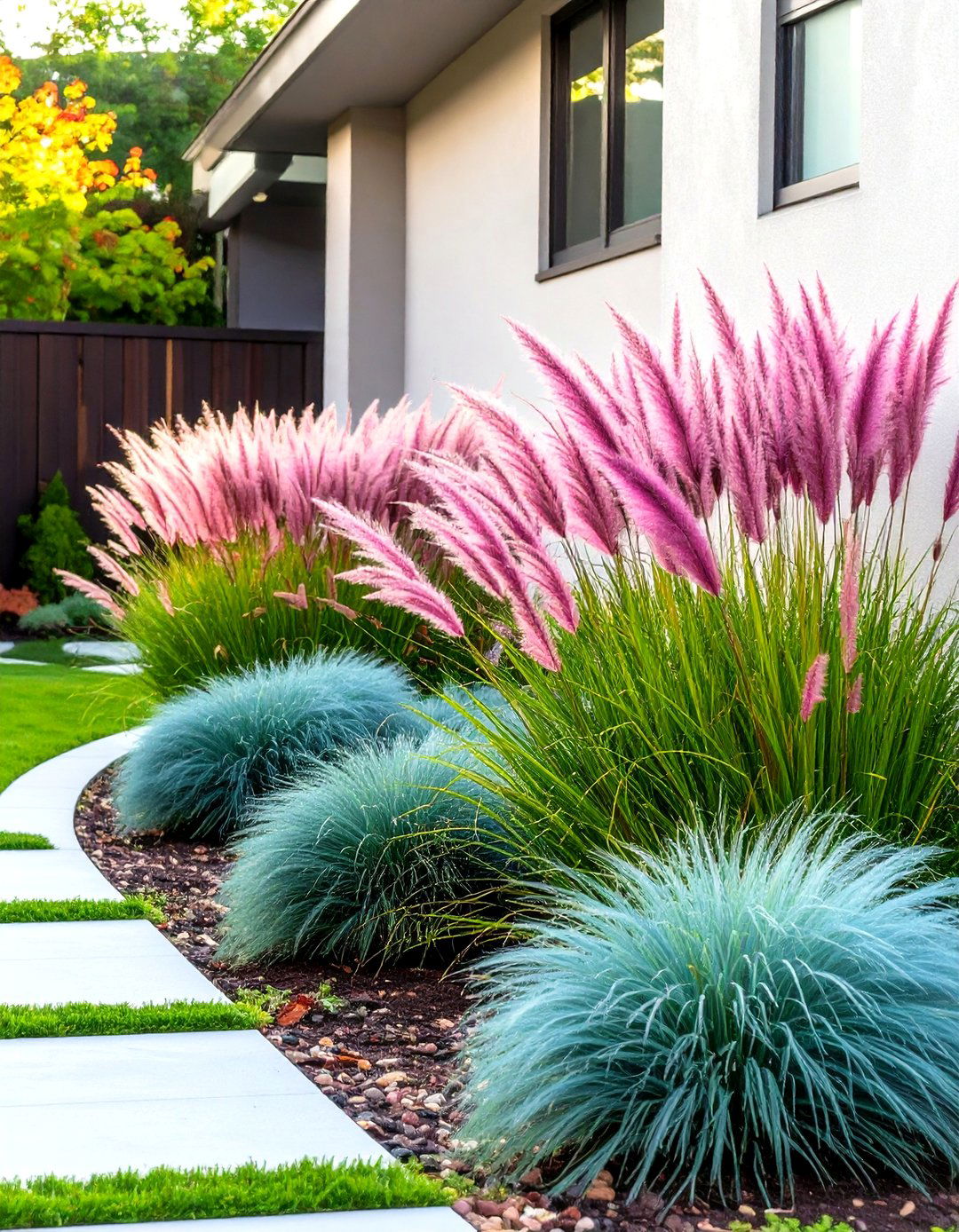 Ornamental Grasses for Texture - 30 small front yard landscaping ideas