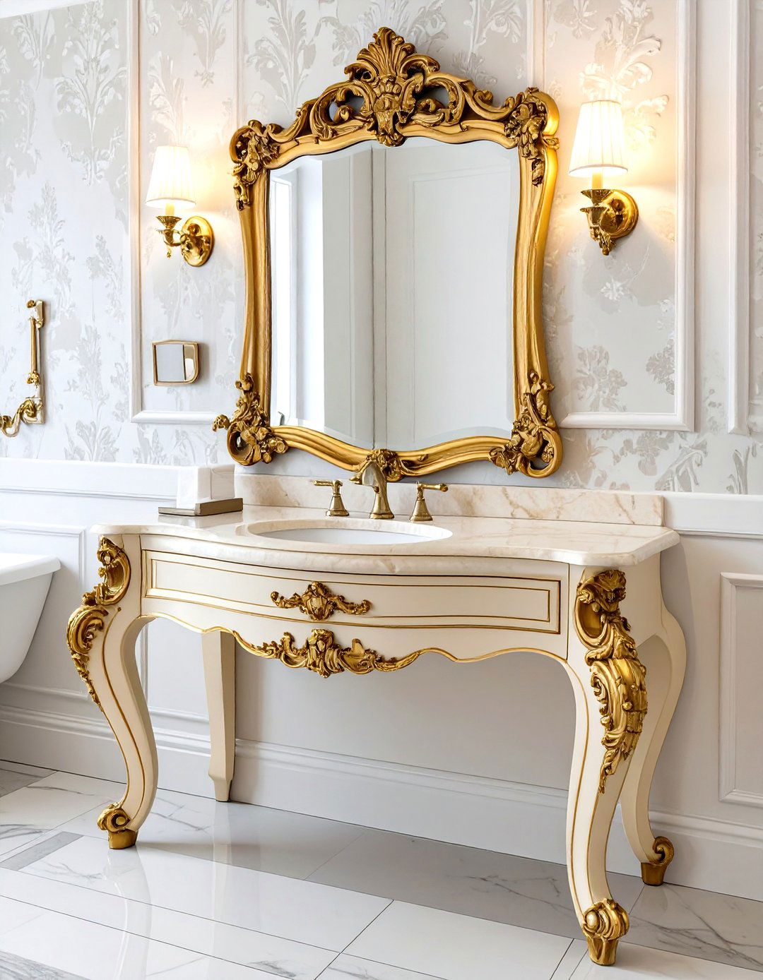 Ornate Rococo Style Vanity - 30 vanity ideas