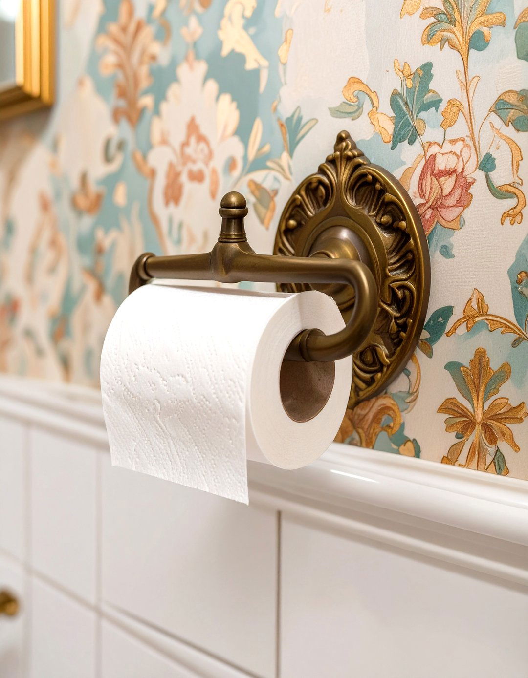 Ornate Toilet Paper Holder - 30 victorian bathroom ideas