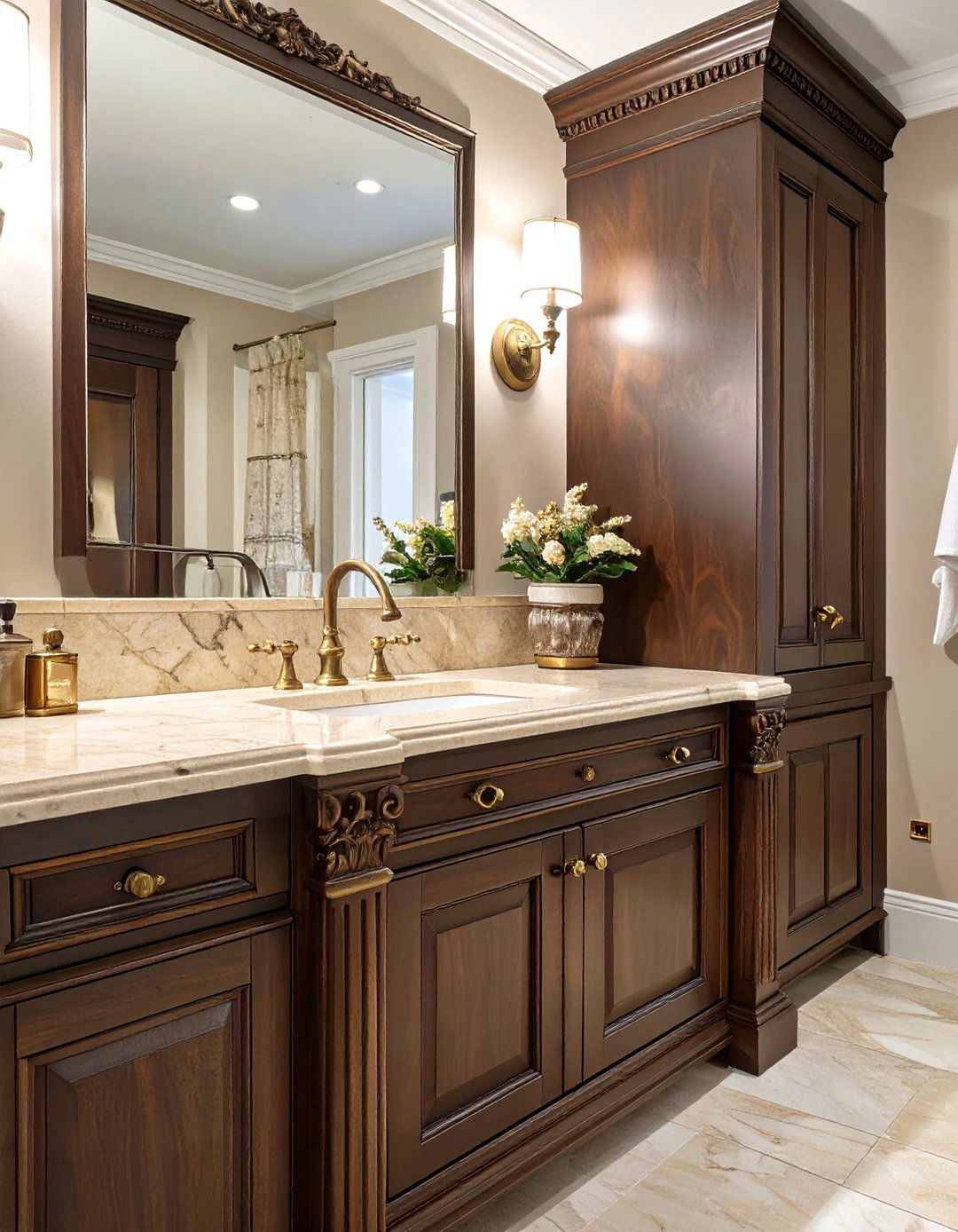 Ornate Traditional Bathroom Cabinet - 30 bathroom storage cabinet ideas