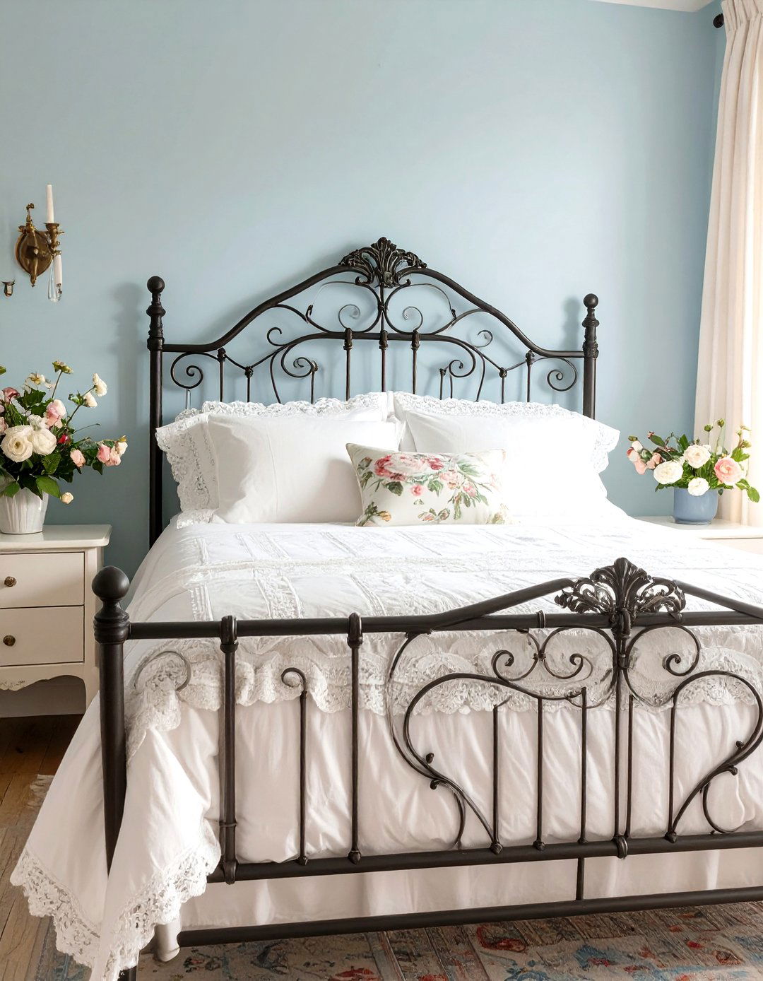 Ornate Victorian Iron Bed Frame - 30 vintage bedroom ideas