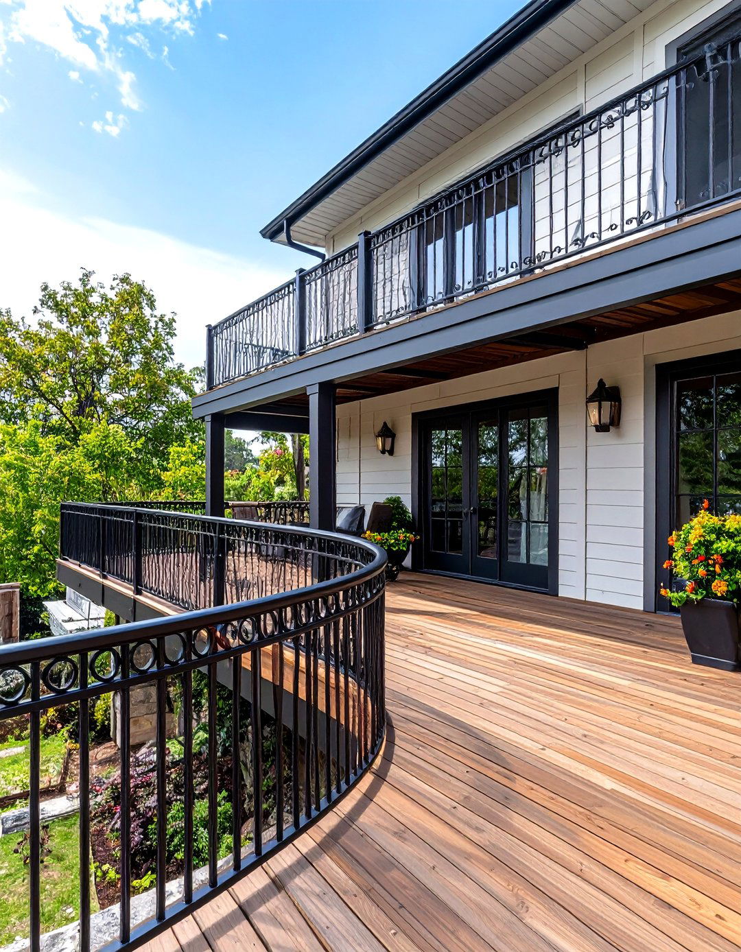 Ornate Wrought Iron Deck Railing - 30 deck rail ideas