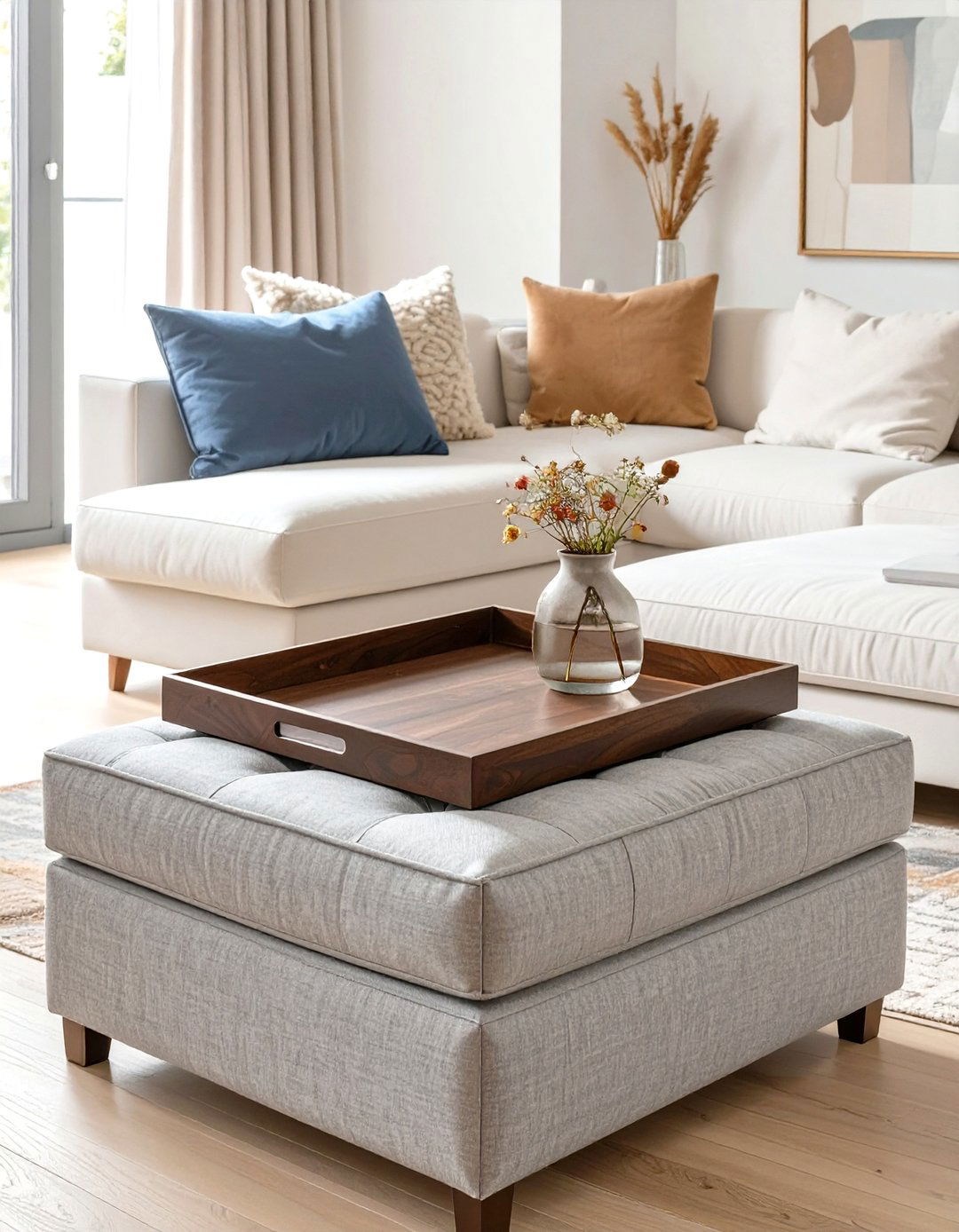 Ottoman Coffee Table Tray Furniture - 30 small living room furniture ideas