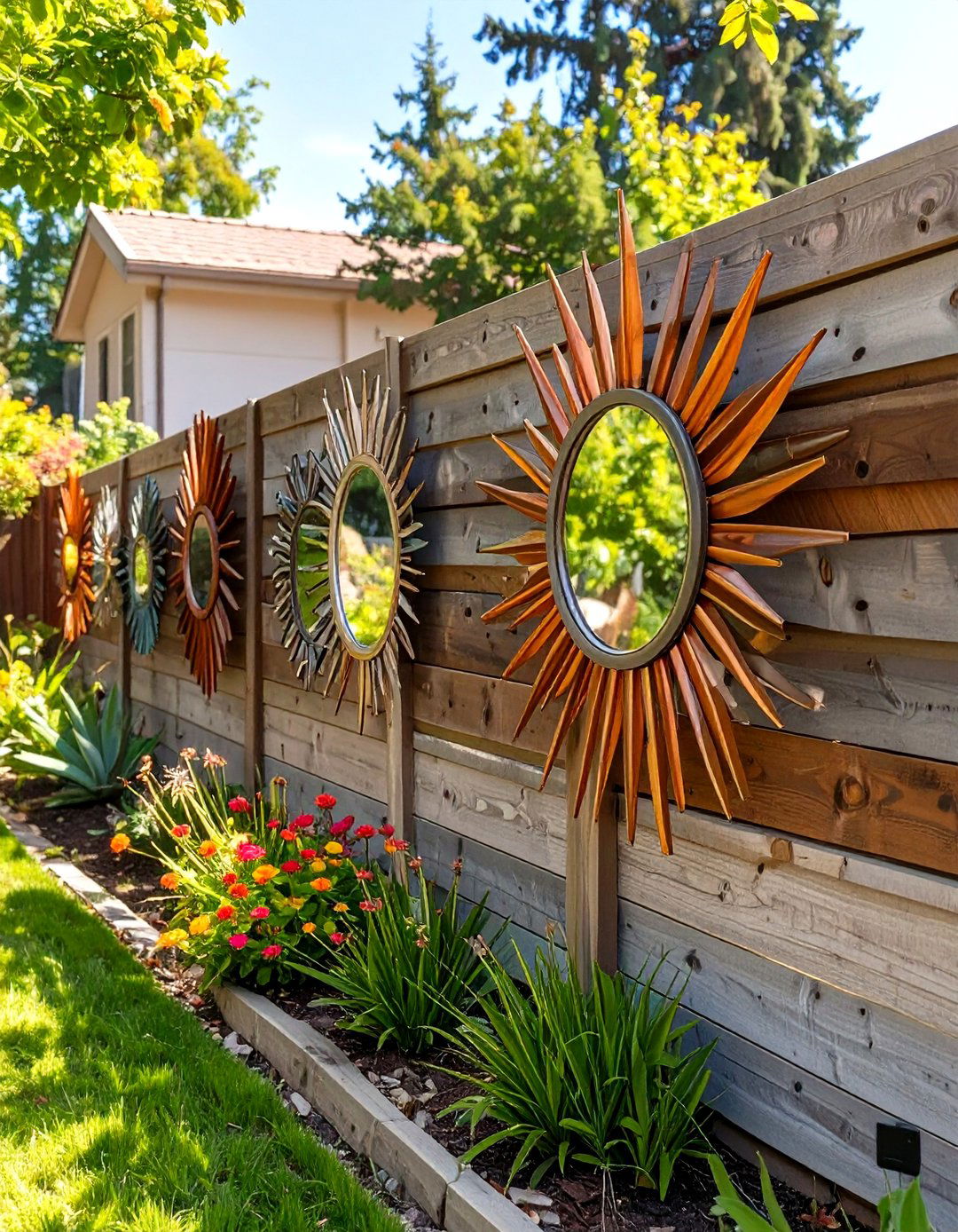 Outdoor Art Gallery Along a Fence - 30 side yard landscaping ideas