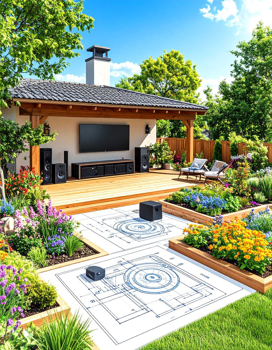 Outdoor Audio and Entertainment System Planning - 30 landscaping design software ideas