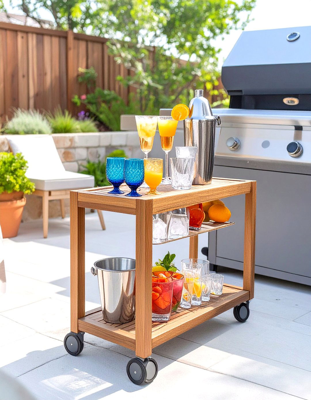 Outdoor Bar Cart - 30 outdoor decor ideas