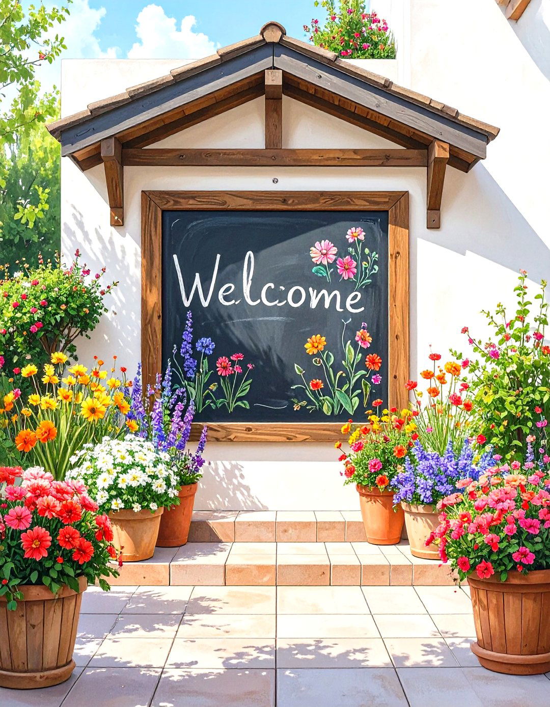 Outdoor Chalkboard for Messages - 30 outdoor patio ideas on a budget