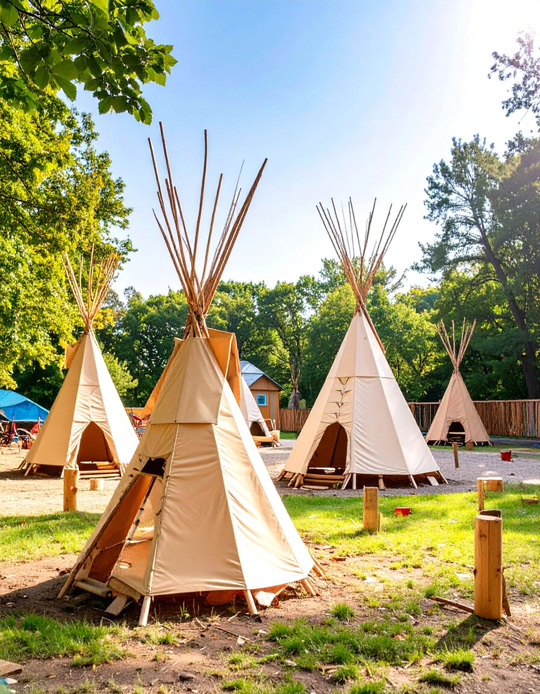 Outdoor Classroom Stick Teepee Building Area - 30 outdoor classroom ideas