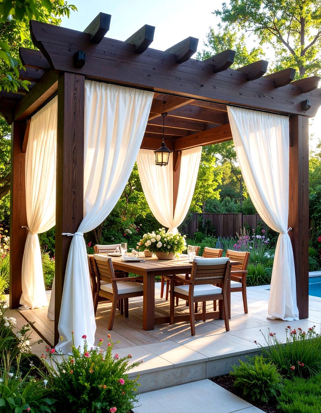 Outdoor Curtain Patio Privacy Solution - 30 patio privacy wall ideas