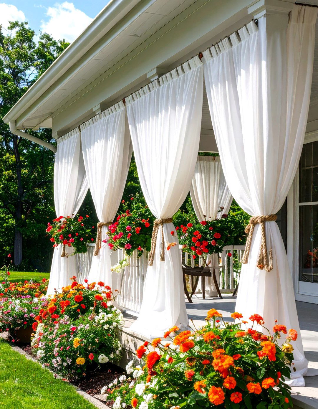 Outdoor Curtains for Privacy and Style - 30 porch decor ideas