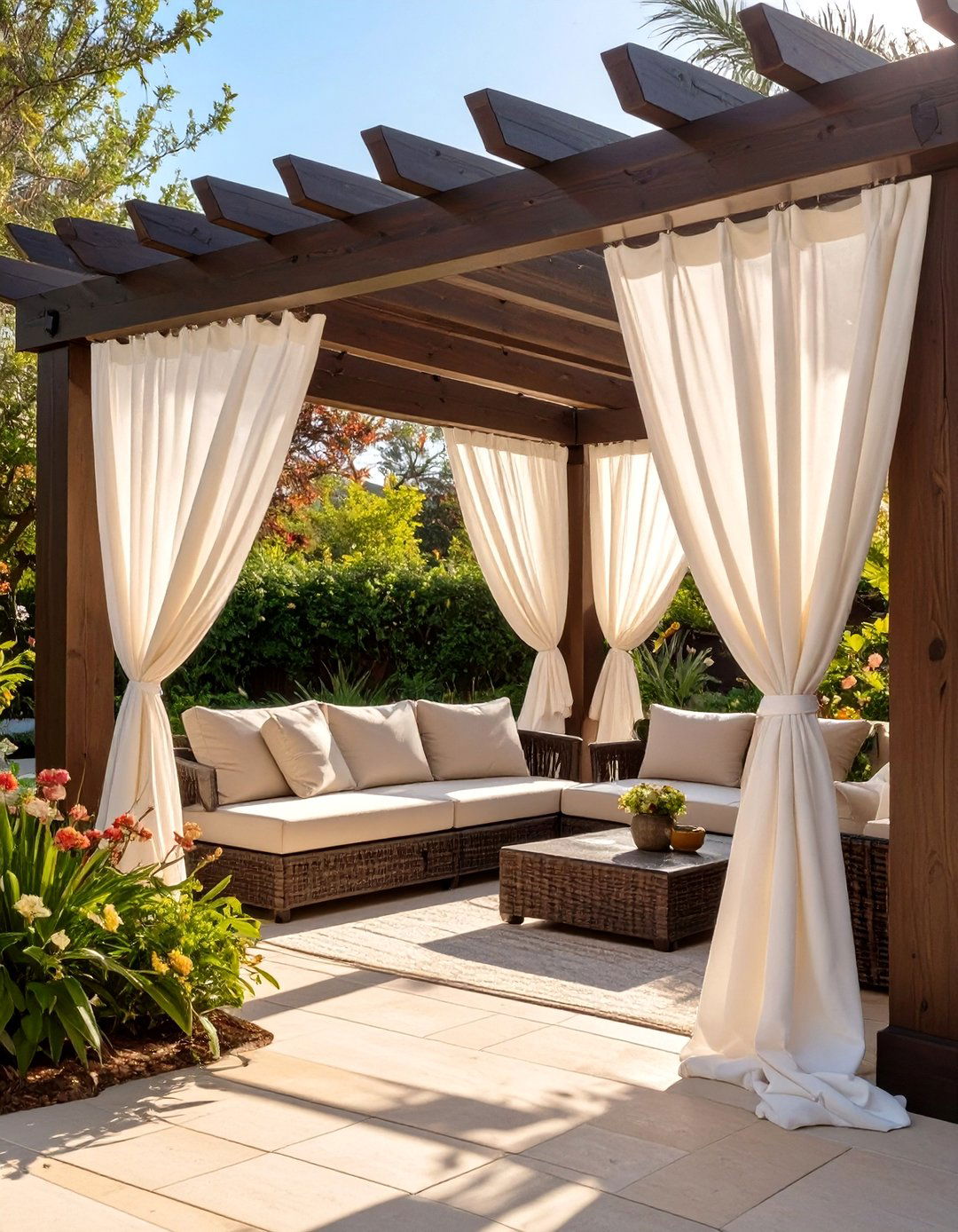 Outdoor Curtains for a Soft Touch - 30 outdoor patio decor ideas