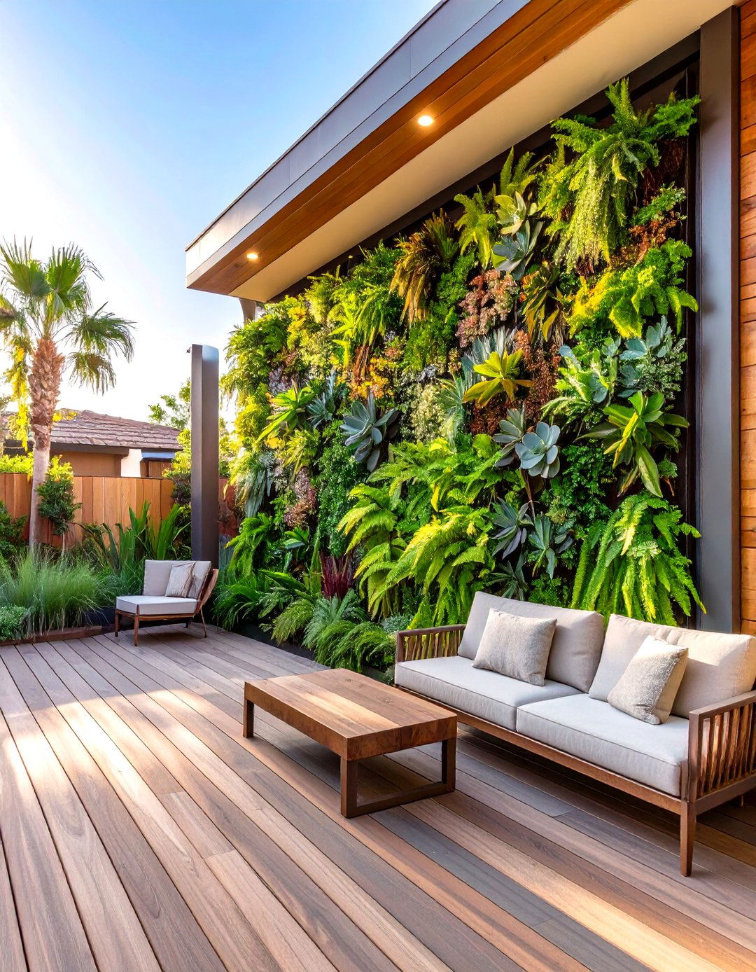 Outdoor Deck Featuring a Vertical Garden Wall - 30 outdoor deck ideas