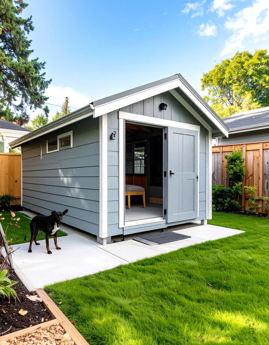 Outdoor Dog Kennel Integrated with a Garden Shed - 30 outdoor dog kennel ideas