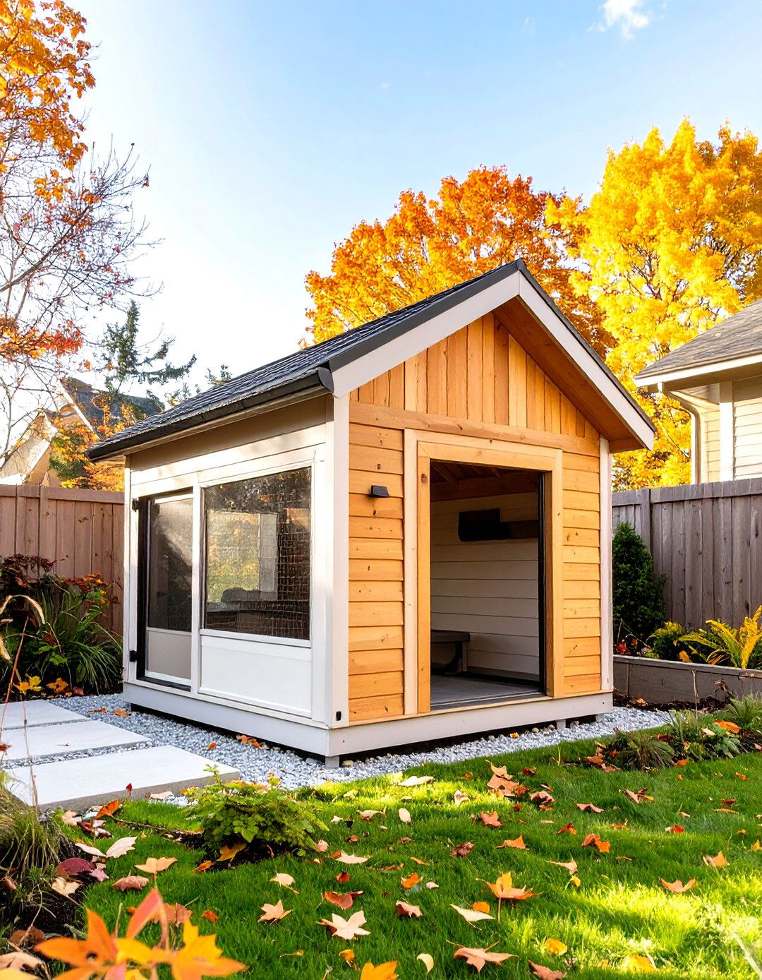 Outdoor Dog Kennel with a Built In Insulated Dog House - 30 outdoor dog kennel ideas