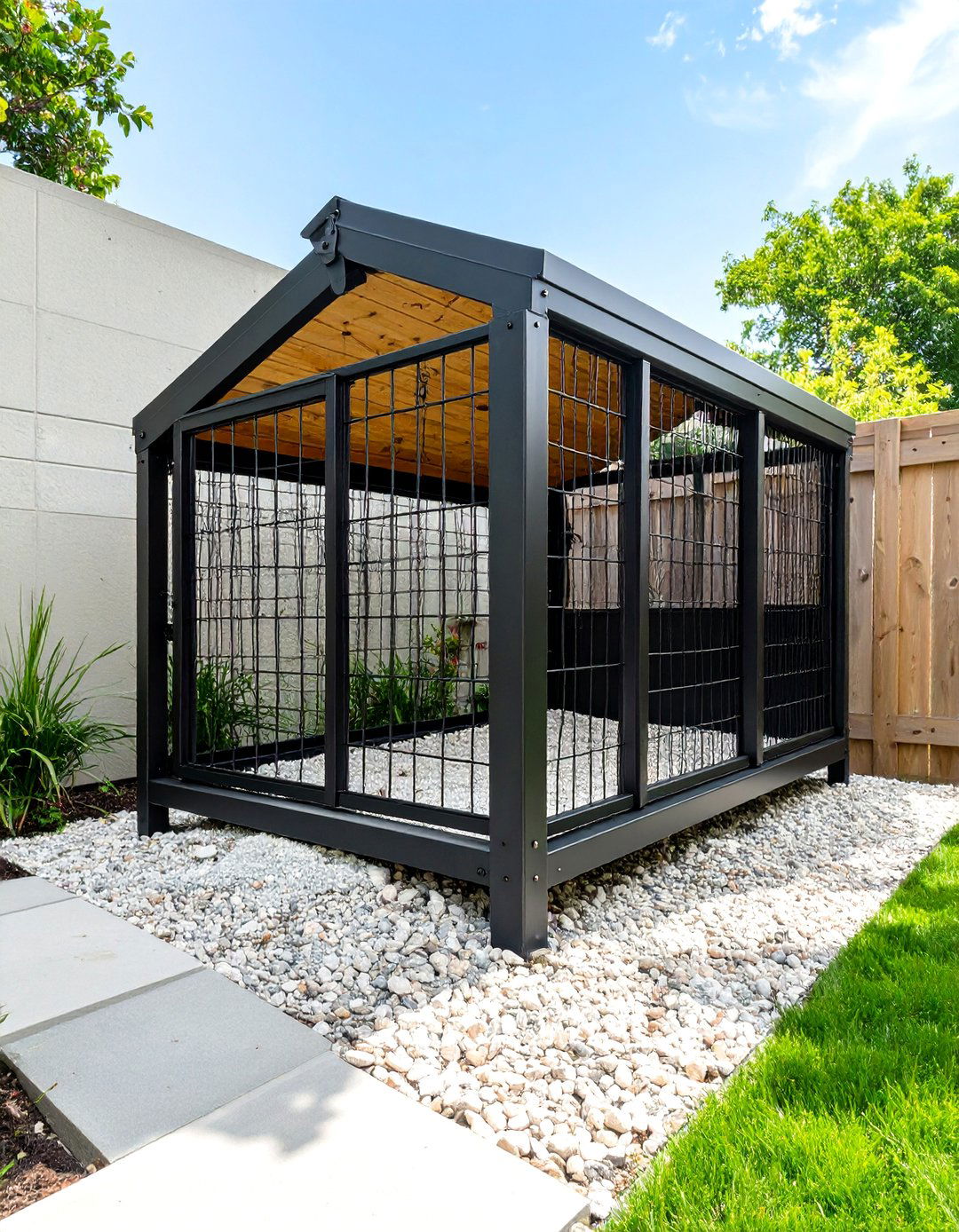 Outdoor Dog Kennel with a Dig Proof Gravel Base - 30 outdoor dog kennel ideas