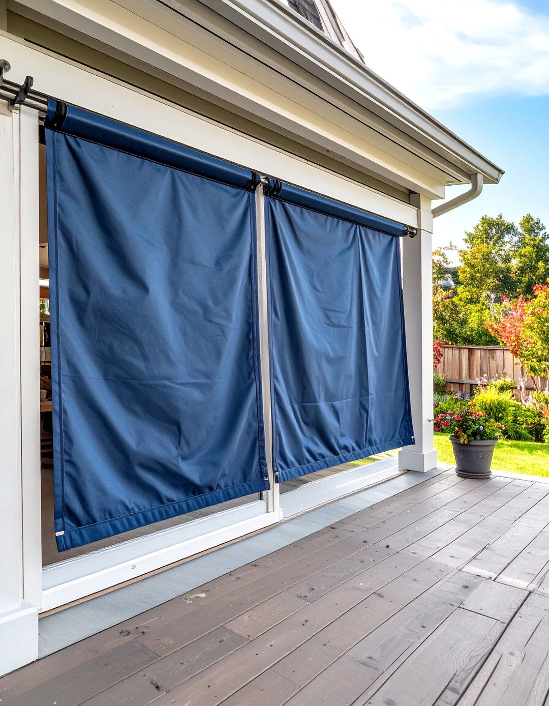 Outdoor Fabric Skirt Panels - 30 inexpensive deck skirting ideas