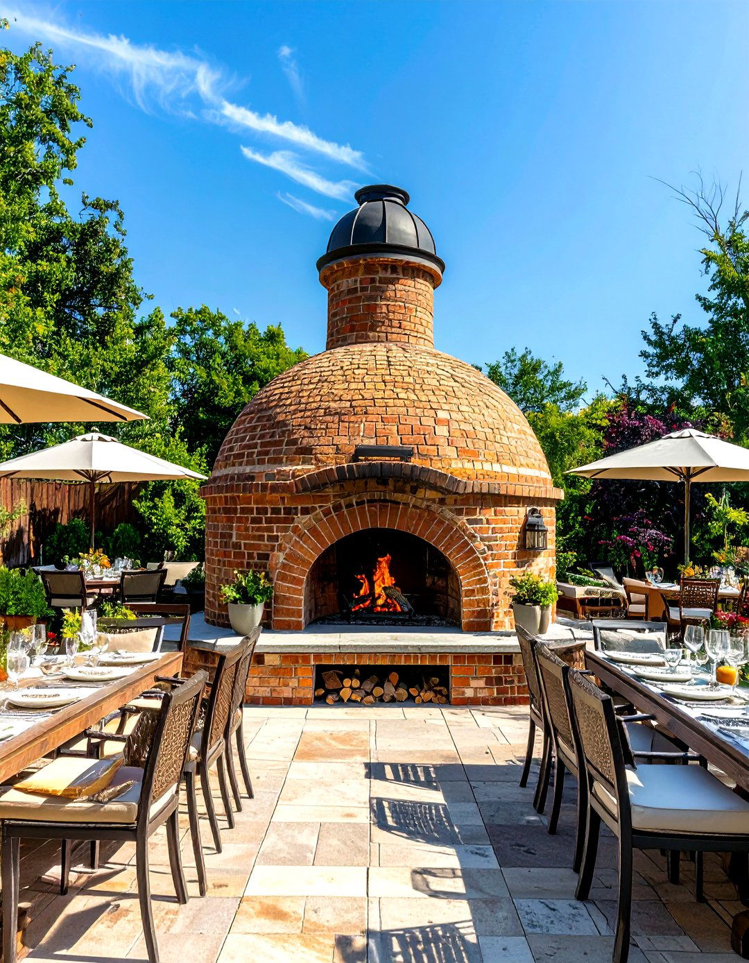 Outdoor Fireplace with an Integrated Pizza Oven - 30 outdoor fireplace ideas