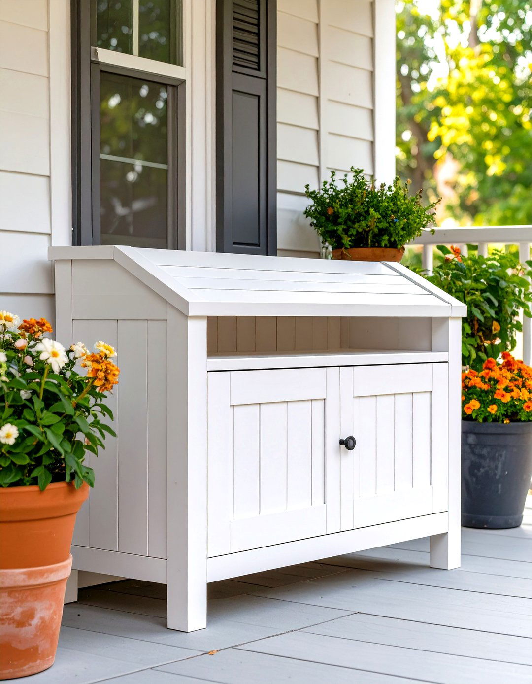Outdoor Garbage Can Storage Bench - 30 outdoor garbage can storage ideas