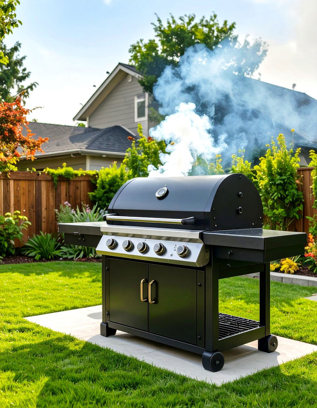 Outdoor Grill with Integrated Smoker - 30 outdoor grill ideas