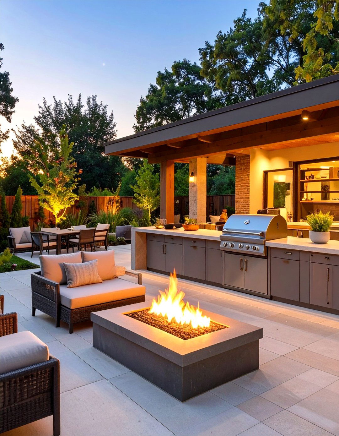 Outdoor Grill with a Gas Fire Pit Feature - 30 outdoor grill ideas