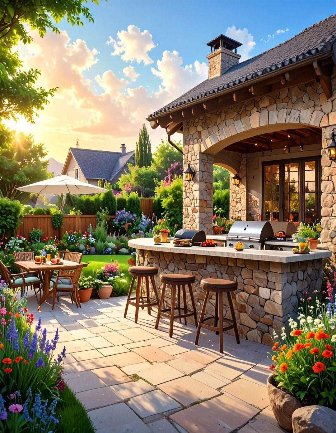 Outdoor Grill with a Reclaimed Wood Surround - 30 outdoor grill ideas