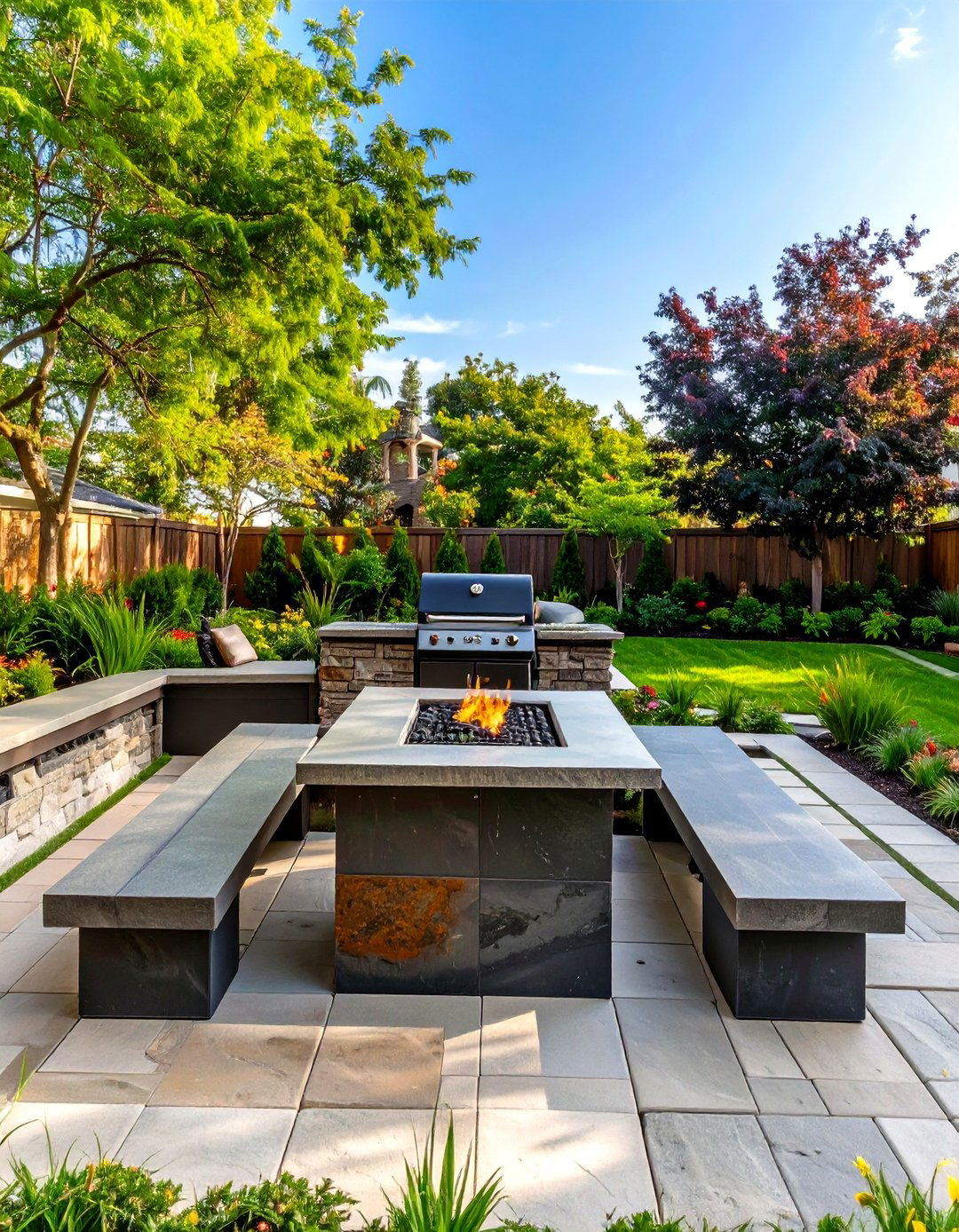 Outdoor Grill with a Tile Backsplash - 30 outdoor grill ideas
