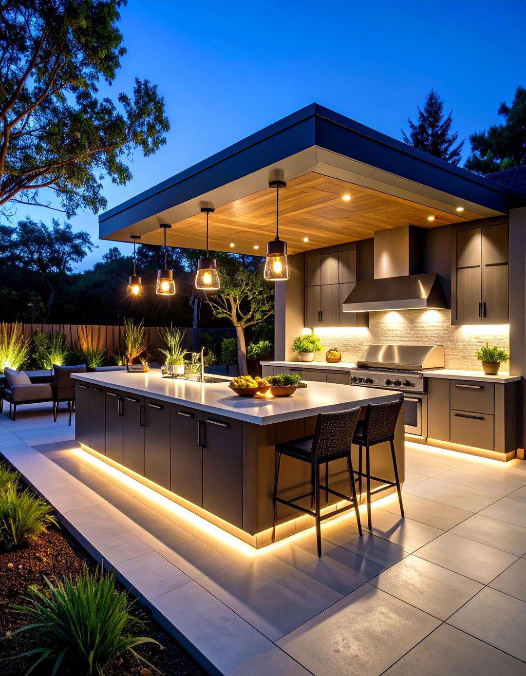 Outdoor Kitchen Task Lighting - 30 backyard lighting ideas