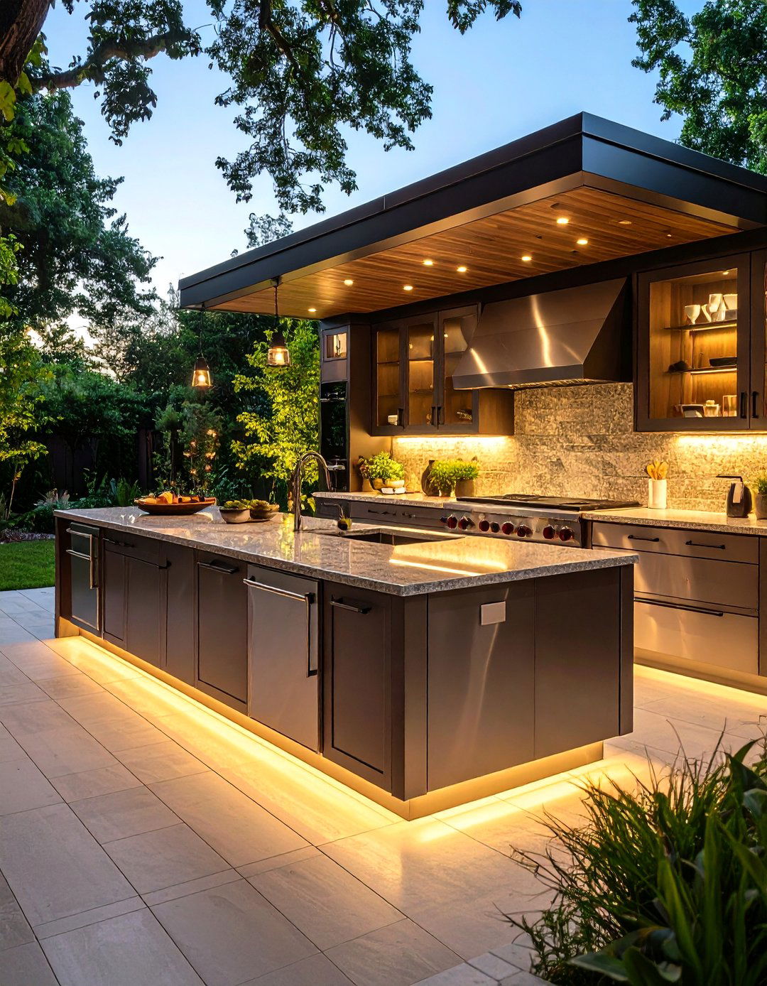 Outdoor Kitchen Task Lighting - 30 backyard lights ideas