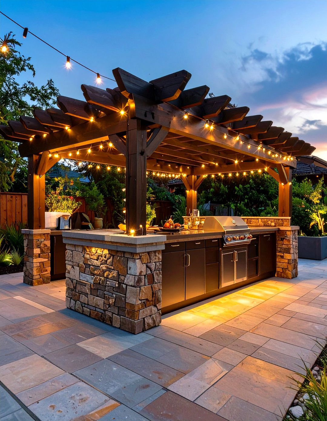 Outdoor Kitchen Under a Pergola - 30 outdoor kitchens ideas