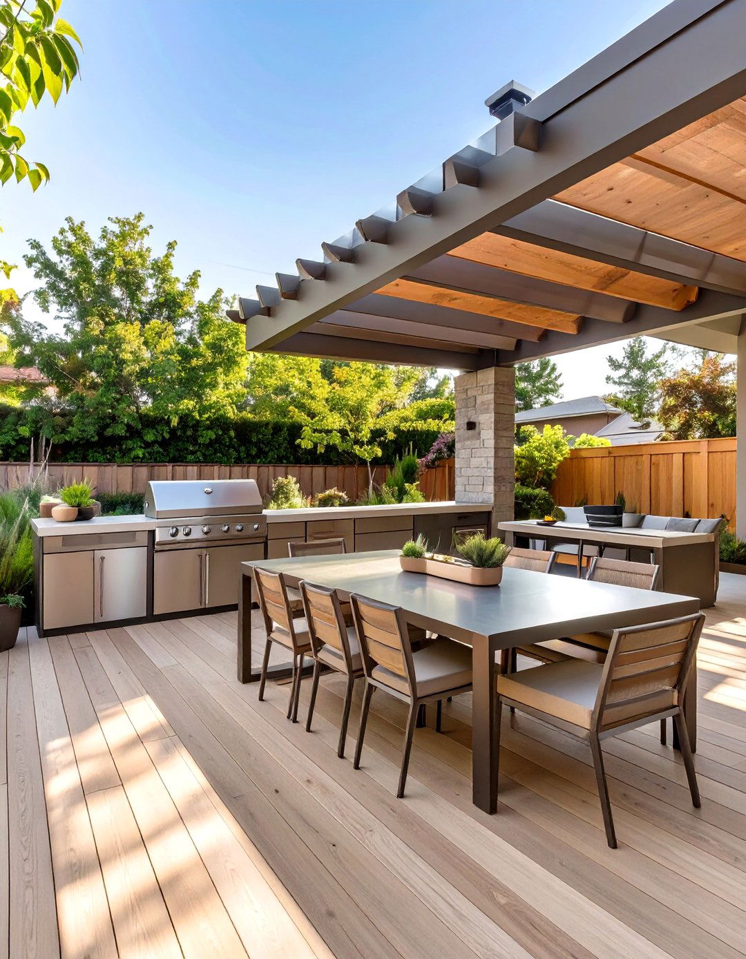 Outdoor Kitchen and Dining Deck - 30 deck decorating ideas