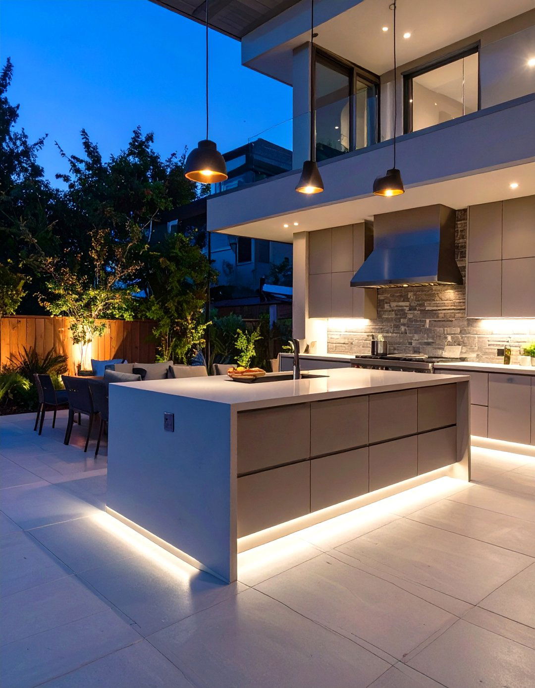 Outdoor Kitchen with Integrated Lighting - 30 outdoor kitchens ideas