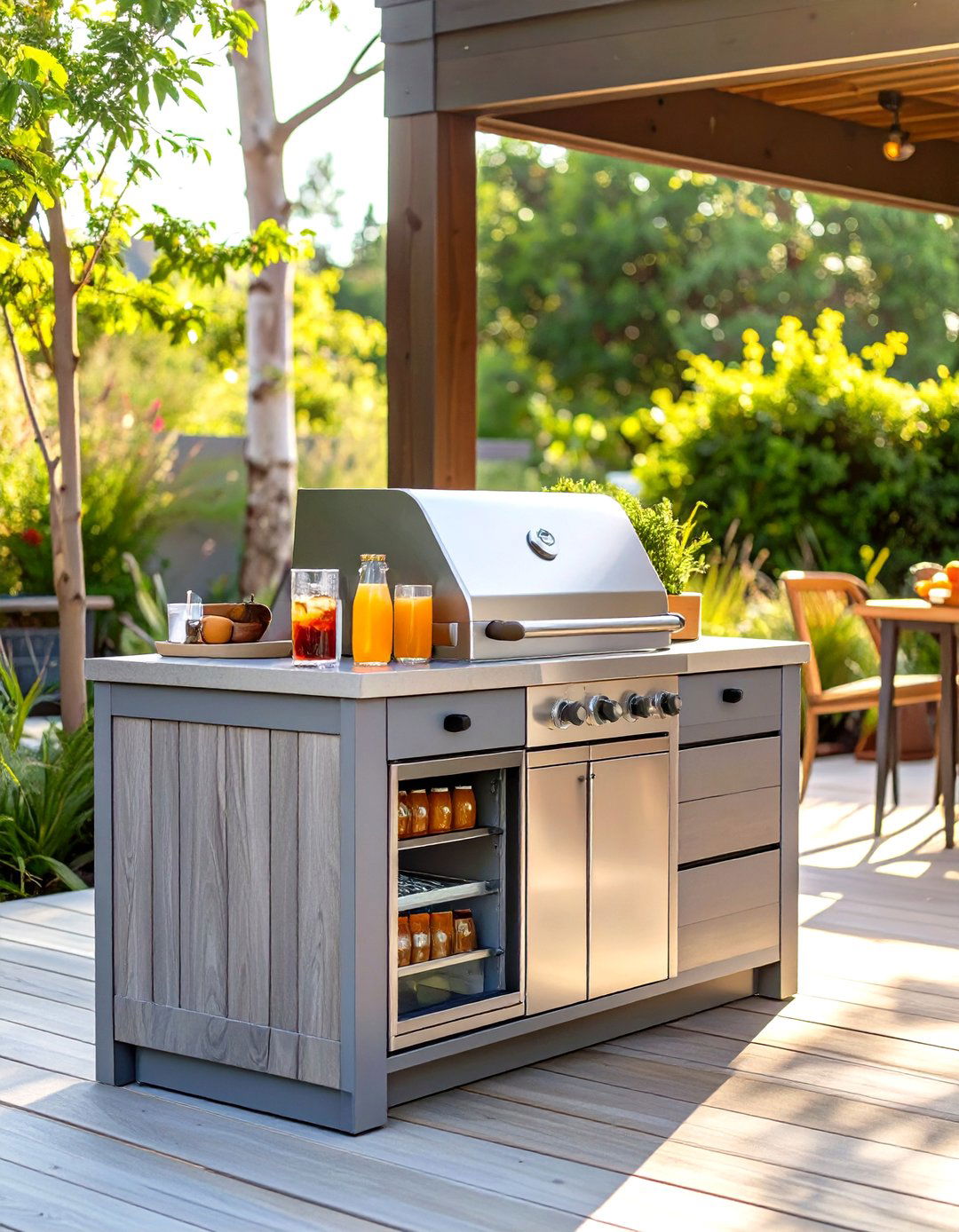 Outdoor Kitchen with Mini Fridge - 30 simple outdoor kitchen ideas